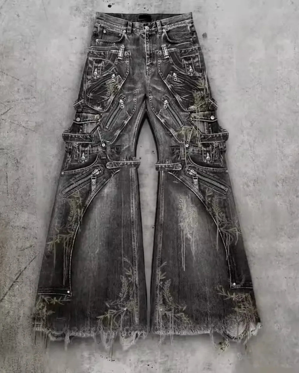 Women's Y2K Gothic Rivet Wide-Leg Baggy Jeans