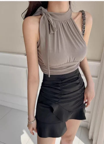 Women's Knit Strap Crop Tank Top