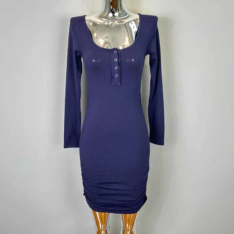 Women's Half-Zip Bodycon Mini Dress