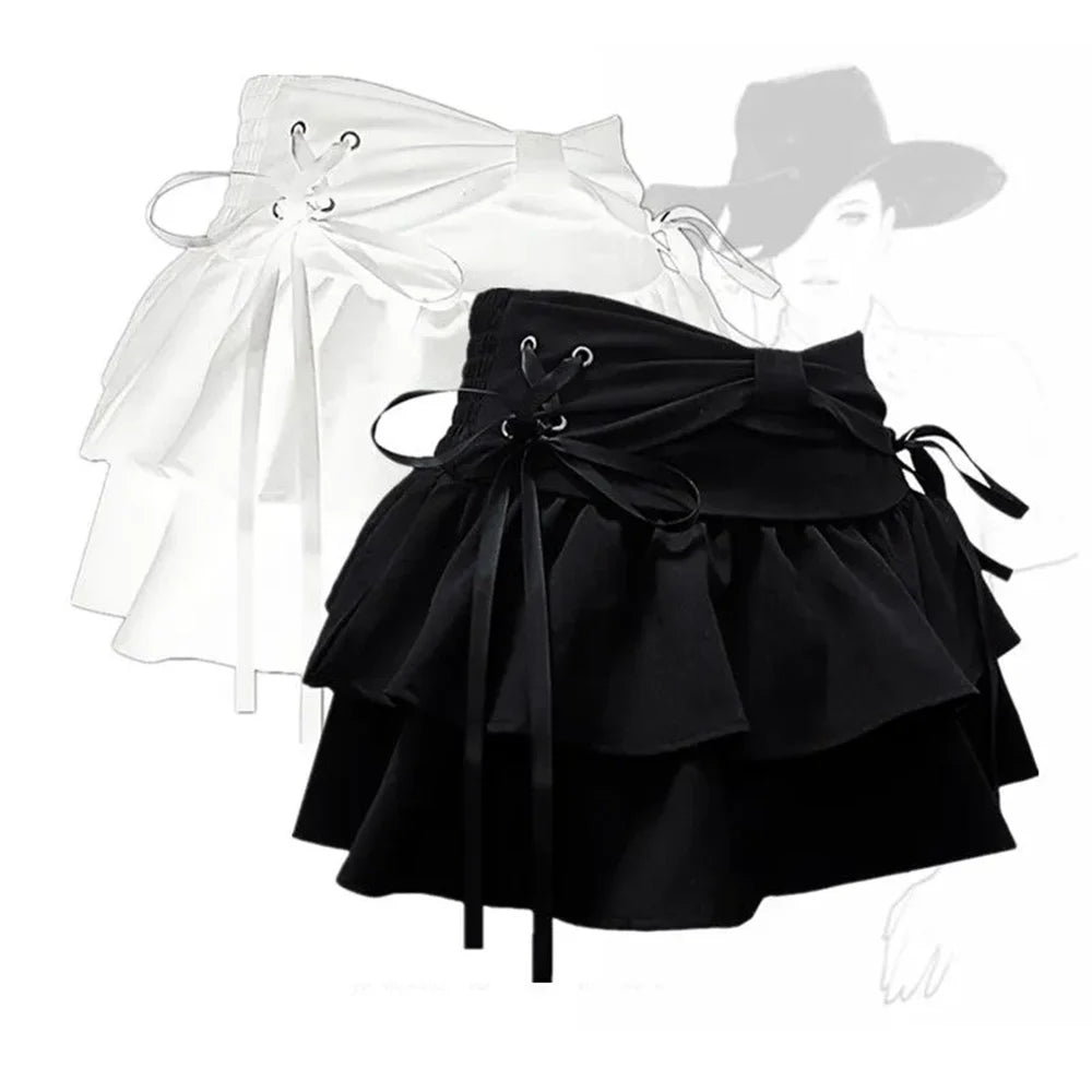 Women's Y2K Gothic Denim Mini Skirt