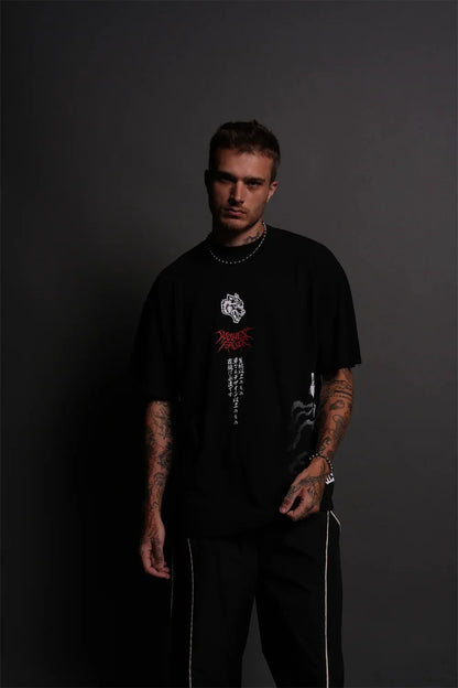 Men's Oversized Martial Arts Graphic Workout T-Shirt