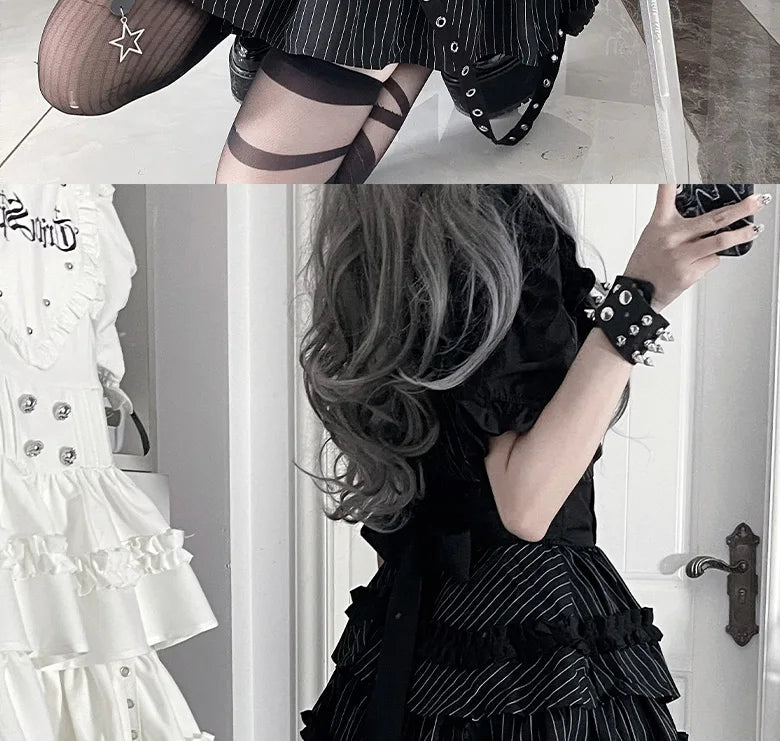 Women's Gothic Puff-Sleeve Sweetheart Dress