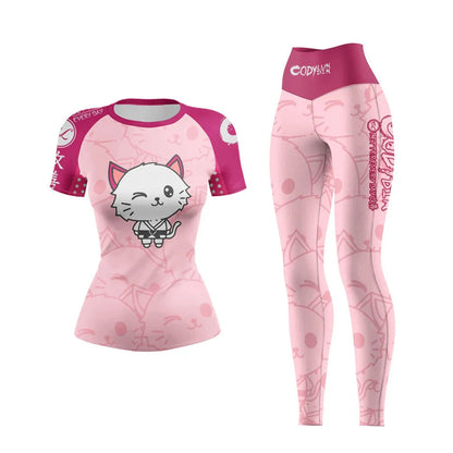 Apex Ritual – Women's MMA Tracksuit Set (4pcs) – BJJ Boxing Rashguard, Grappling & Muay Thai Shorts
