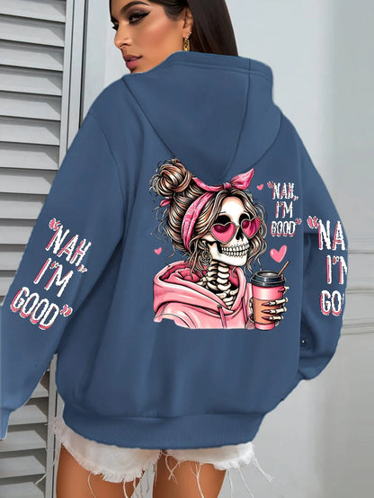 Apex Ritual Women's Graphic Hoodie – Loose-Fit Fleece Pullover