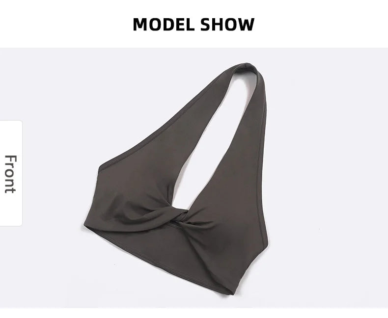TRY TO BN Yoga Sports Bra Women Hanging Neck Vest Beautiful Back Underwear Chest Cross Fitness Tops Workout Running Gym Clothing
