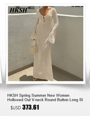 HKSH Spring New Women Tide Dark Sports T-shirt Turtleneck Long Sleeve Slim Fit High Elastic Ins Y2K Patchwork Splice Tees HK5067