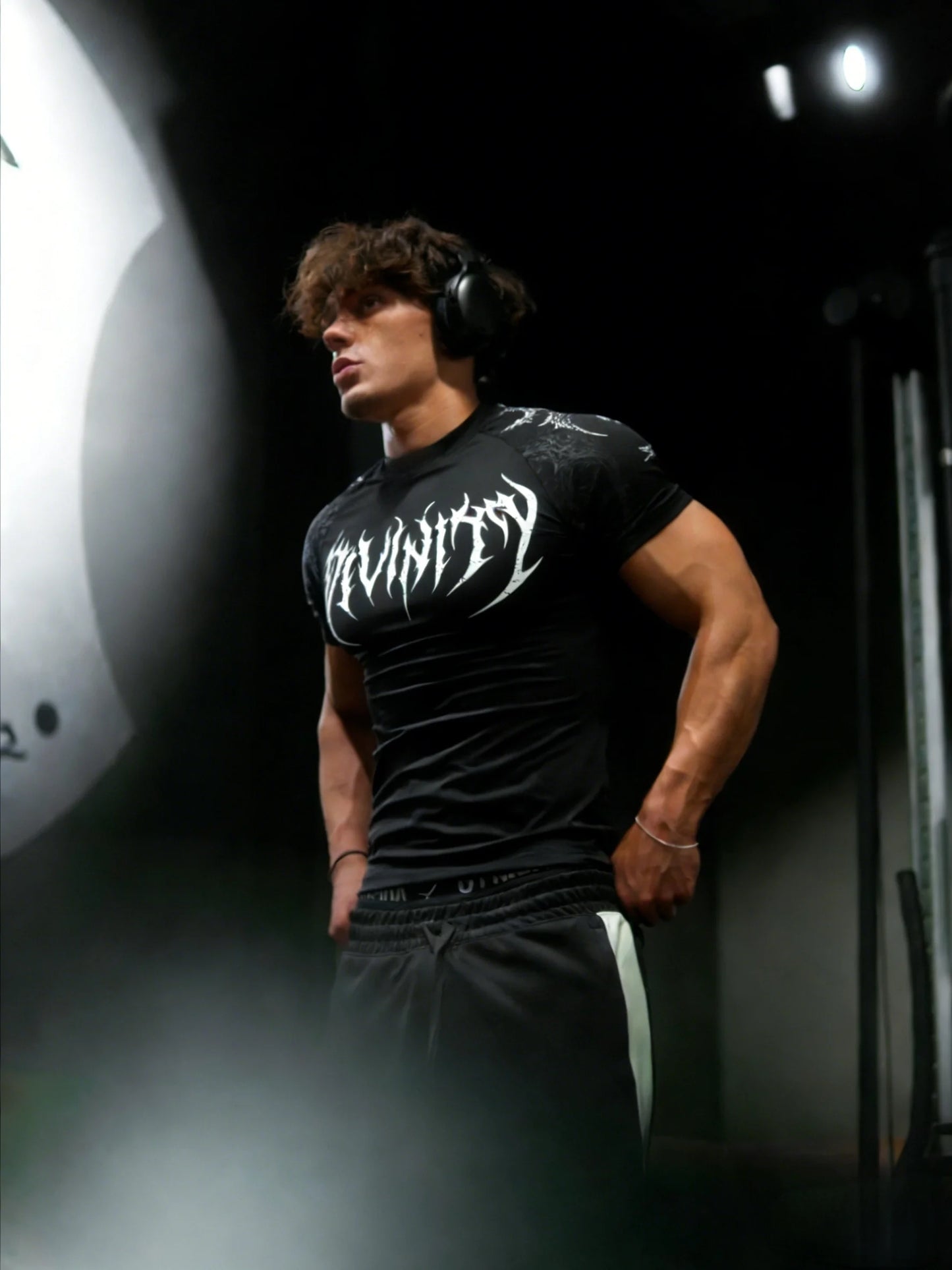 Men'S Athletic Fitness T-Shirt, Summer Quick-Dry Compression Shirt, Stylish Gothic Print Men'S Sports Top