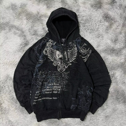 Apex Ritual – Y2K原宿ヴィンテージレター刺繍ジャケットレディース – ゴシックヒップホップカジュアルコート