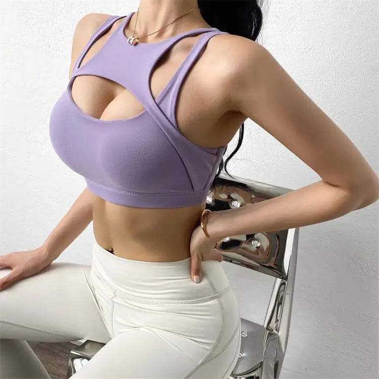 TRY TO BN Sports Yoga Bra Gym Woman Hollow Push Up High Impact Shockproof Underwear Fitness Naked Crop Top Mujer Workout Clothes