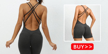 Women's Workout Slim Fit Ruched Black Jumpsuit