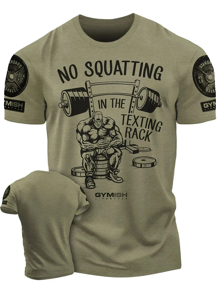 Apex Ritual – GYM Letter Print Round Neck T-Shirt – Breathable Men's Sports Top