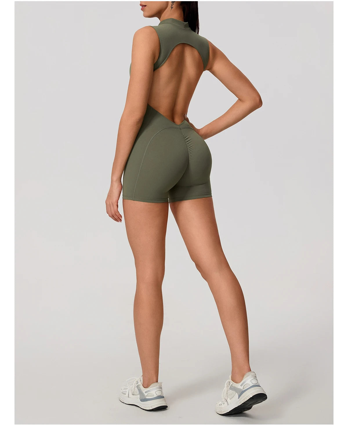 Apex Ritual – Sleeveless Yoga Bodysuit Women – High Stretch Push Up Fitness Jumpsuit