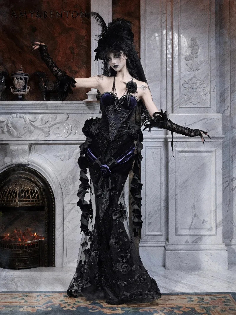 Women's Gothic Velvet Corset Waist Top