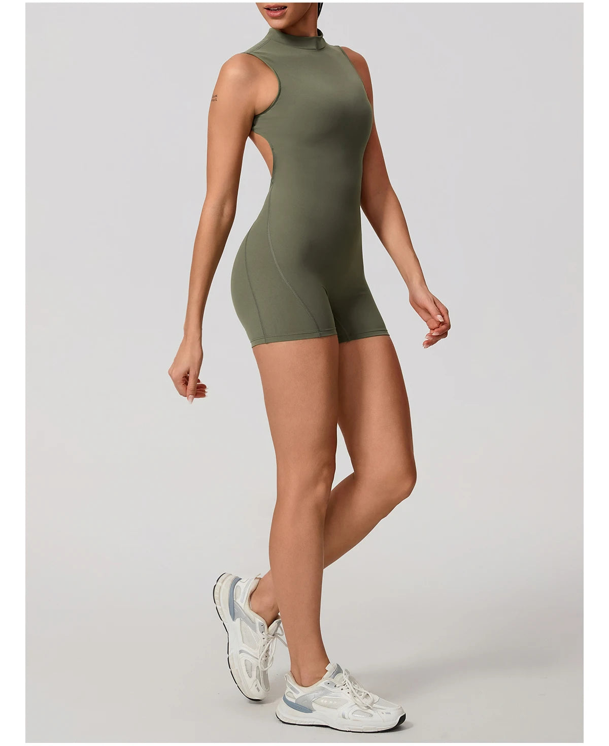 Apex Ritual – Sleeveless Yoga Bodysuit Women – High Stretch Push Up Fitness Jumpsuit