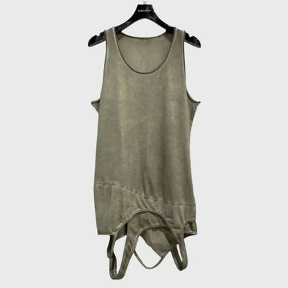 HKSH Spring Summer New Men Dark Punk Waste Land Style Trend Spliced Niche Design Sleeveless T-shirt Dark Cotton Tank Tops HK4539