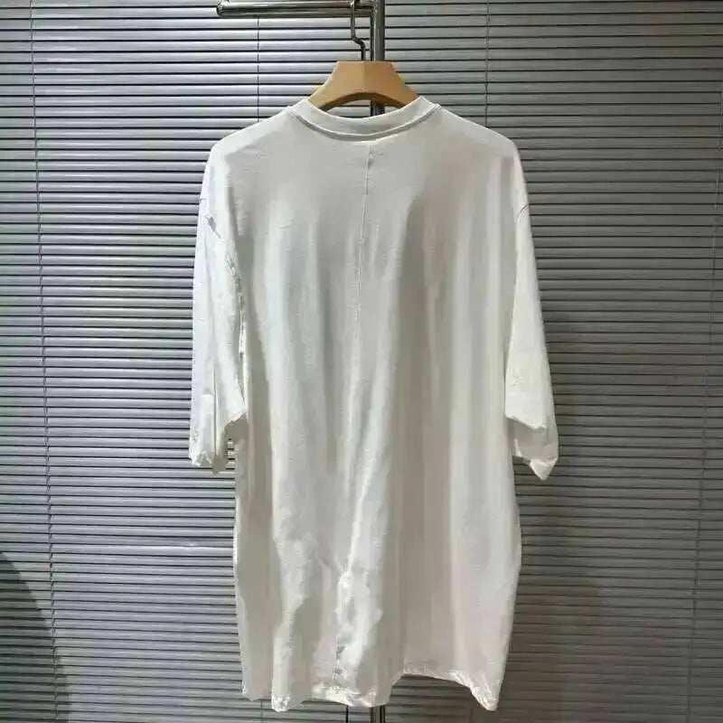 HKSH Summer Men's Tide Dark High Street Trendy Letters Print T-shirt Women Round Collar Cotton Oversized Loose Short Tees HK3578