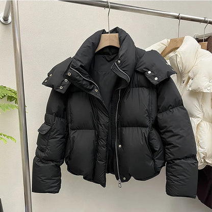 2024 Oversize Cotton Jaet Women's Loose Bread Sle ort Coat Small Design Sense Friend Matching Thiened Polyester Filling