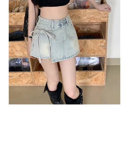 High Waist A-Line Denim Shorts Women's Summer New Style Half-length Skirt Sexy Girls Casual Comfortable Korean Version Short ...