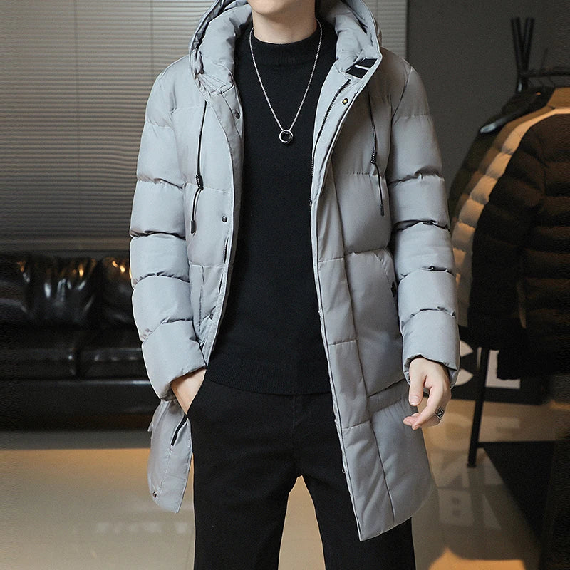 Slim Fit Jackets New Winter Jackets For Men Hooded Casual Long Cotton Jackets Thicker Warm Parkas New Male Outwear Winter Coats
