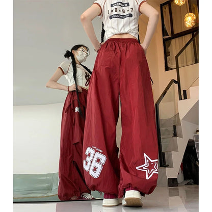 Quick Dry Jazz Dance Style Workwear Pants Women's Autumn New Hip Hop Casual Pants Hot Girl Sports Long Pants Asymmetrical Loo...