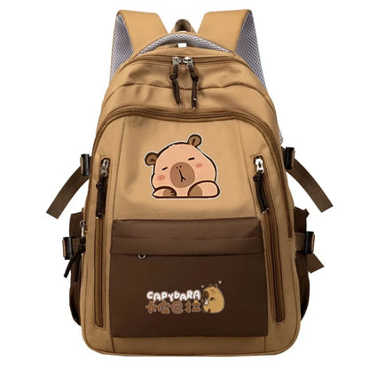 Kawaii Capybara School Backpack for Girls School Bags Set Casual Daypack Teens Girls Book Bag Children Schoolbag Travel Backpack