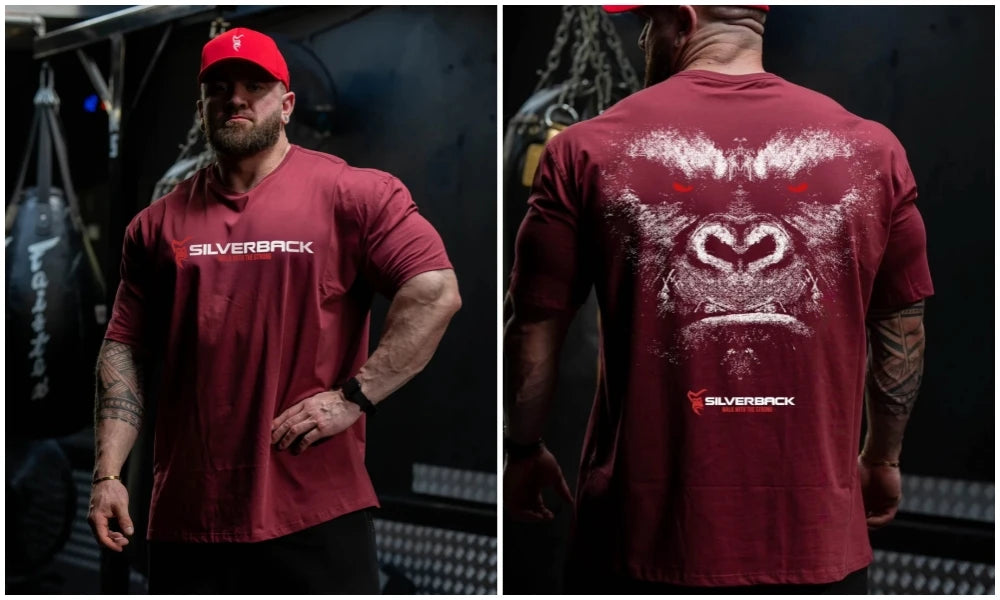 Loose New Gorilla Men's Printed T-Shirt Sports Short Sleeve Casual Fitness Male Tops O-NECK Gym Workout Running Tee Shirts Y2k