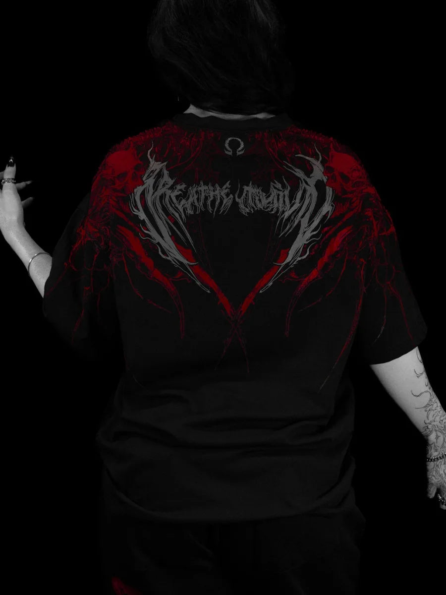 Breathedivinity New Cotton Printed Loose-Fitting Round-neck T-Shirts for Men and Women