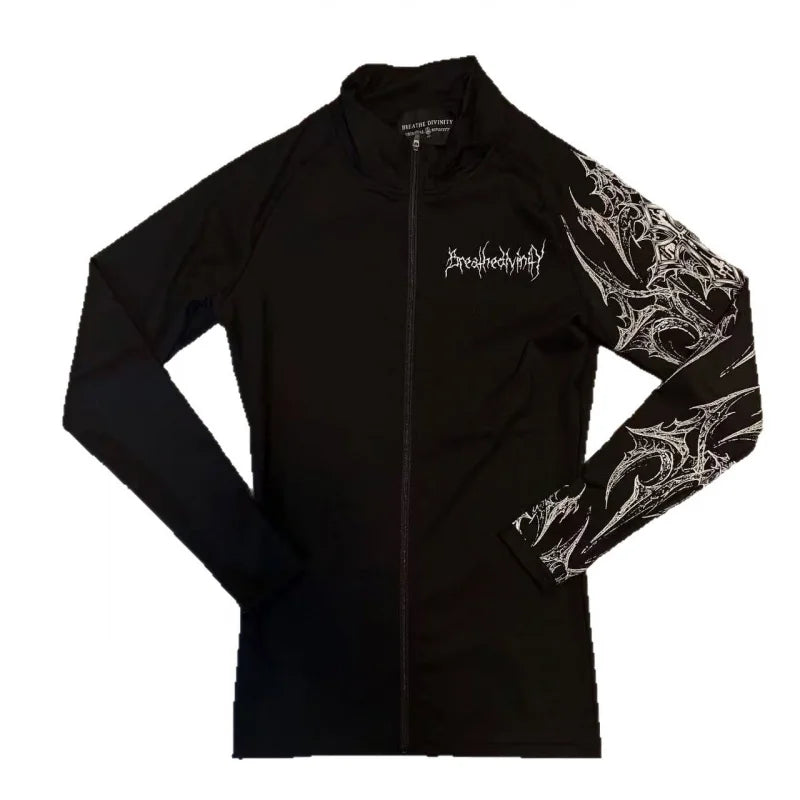 American Trendy Men'S Sportswear 2026 New Model Gym Fitness Tight-Fitting Clothes, Fitness Zipper Stand-Up Collar T-Shirt
