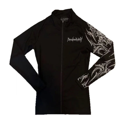 American Trendy Men'S Sportswear 2026 New Model Gym Fitness Tight-Fitting Clothes, Fitness Zipper Stand-Up Collar T-Shirt