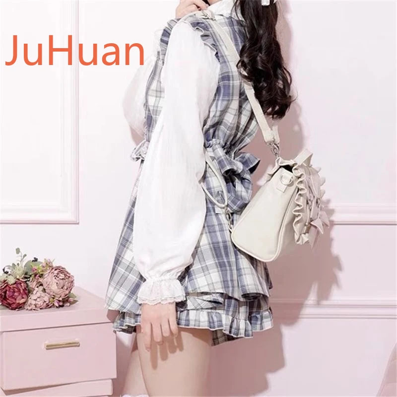 Mine Department Lolita Women's Bag Bow Control Strap Love Handbag Sweet Cute One Shoulder Oblique Span Women's Student Backpack