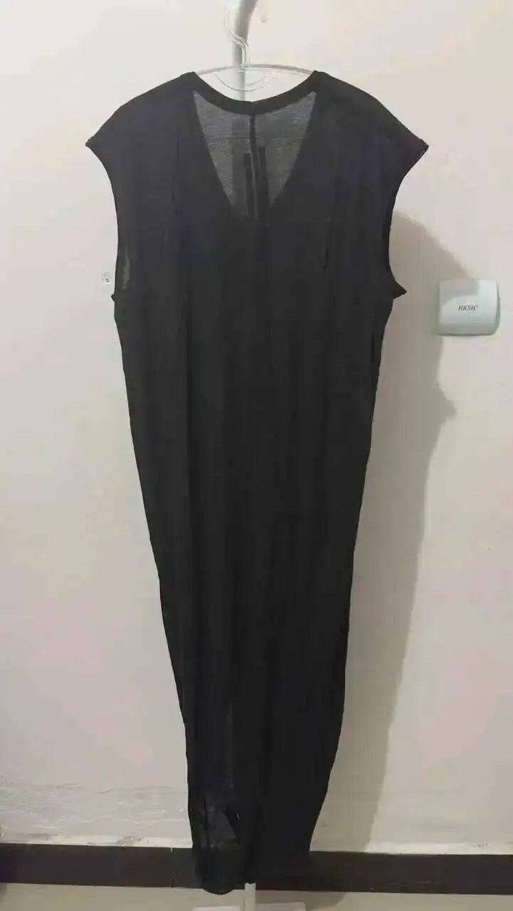 HKSH Summer Spring New Men's Tide Dark Sexy Double Layered V-neck Solid Sleeveless Tees Fashion Knit Tank Tops Chic Vest HK1399