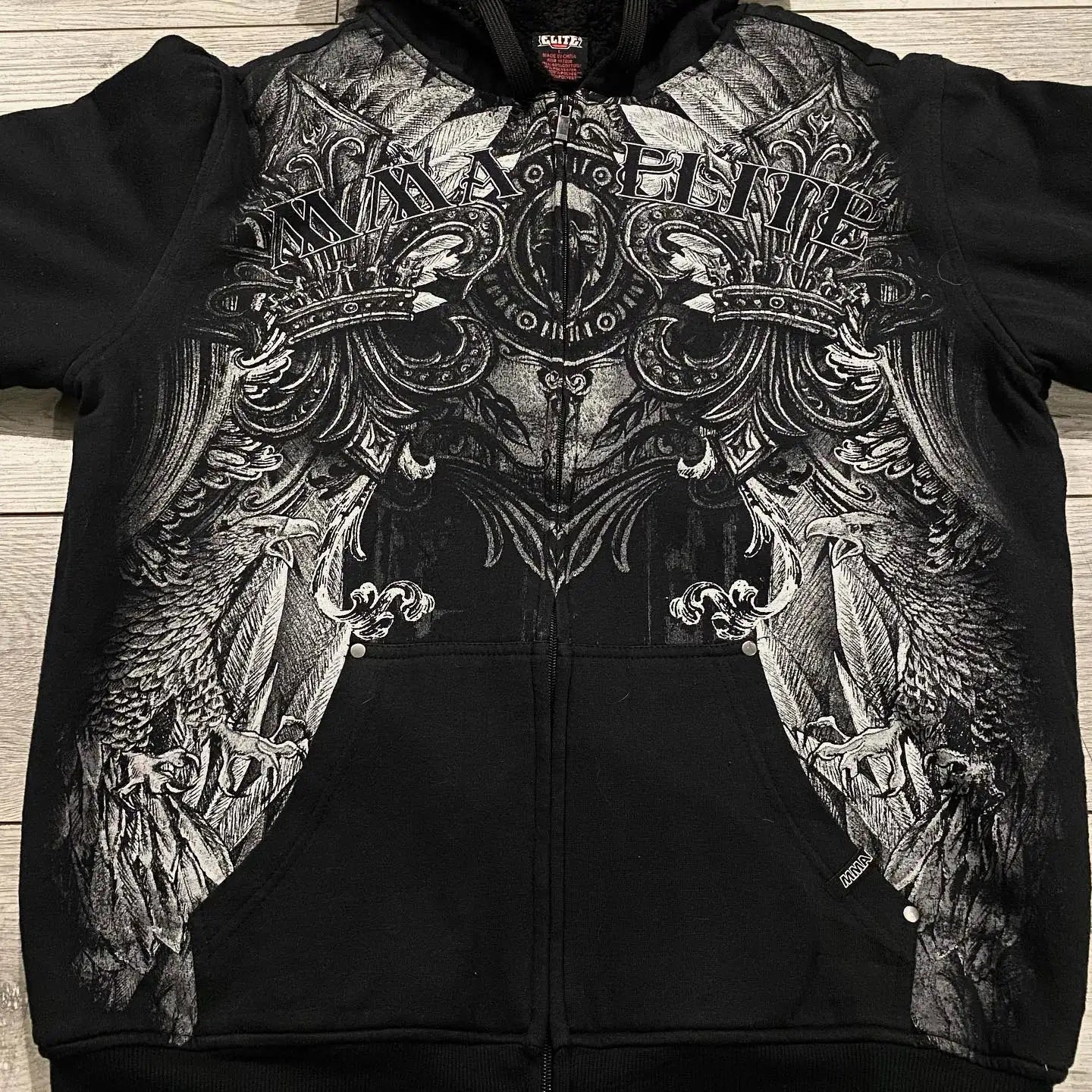 Apex Ritual – Vintage Y2K Skull Print Zip-Up Hoodie – Oversized Hip Hop Pullover Unisex