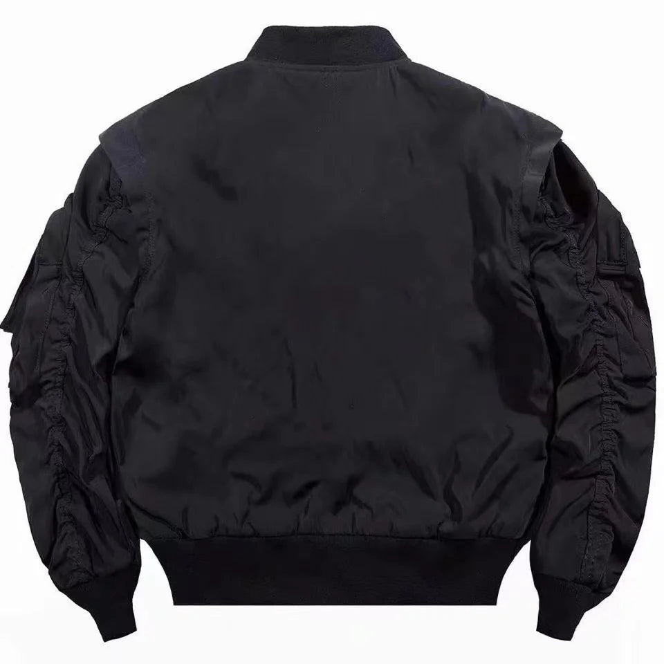 Apex Ritual – Techwear Varsity Bomber Jackets for Men – Skulls Punk Embroidery Baseball Jacket