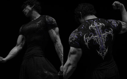 Breathedivinity Quick-dry Short-Sleeved Fitness Training Elastic Tight-Fitting Clothing Cycling Compression Fitness T-shirt