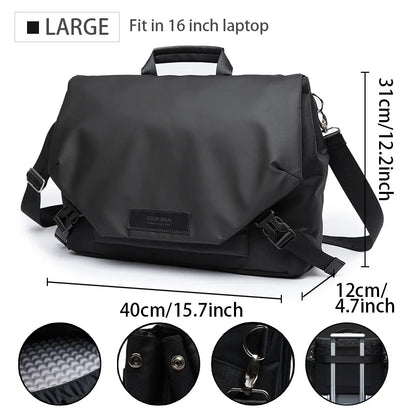 MATE ELAN Waterproof Business Men's Messenger Bag, Multi-functional Laptop Case, Casual Large Capacity Crossbody Bag for Men