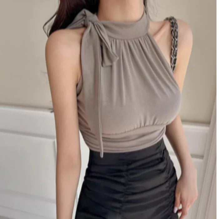 Women's Knit Strap Crop Tank Top