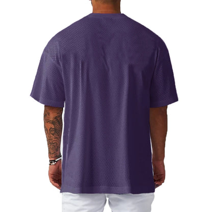Apex Ritual – メンズオーバーサイズメッシュジムTシャツ – 速乾性トレーニング＆ランニングTシャツ
