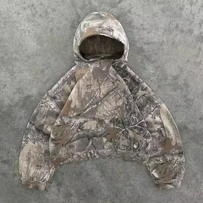 Men's Y2K Gothic Cross-Zip Mask Hoodie