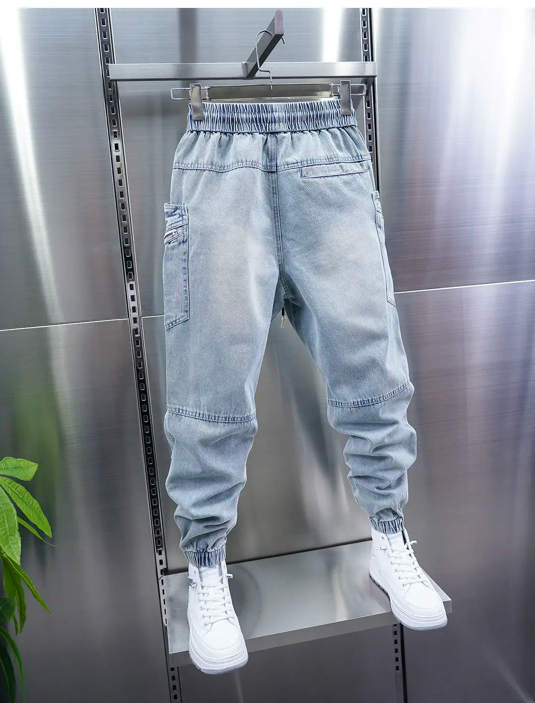 Fashionable Street Jeans Cool Zipper Harem Jeans High Quality Luxury Brand Men Clothing