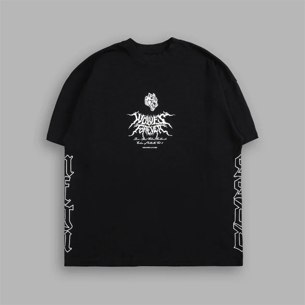 Apex Ritual – EINHERJAR サイドバイサイド オーバーサイズ Tシャツ – Y2K ゴシック ヒップホップ カップル Tシャツ