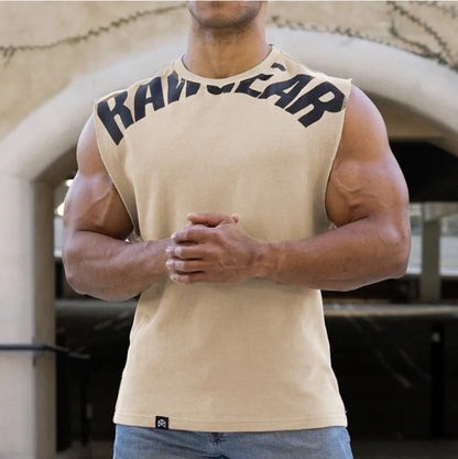 Men's Summer Cotton Tank Top Muscle Gym Fitness Workout Sleeveless Shirts O-Neck Vest Casual Sports Tops Male Trendy Breathable