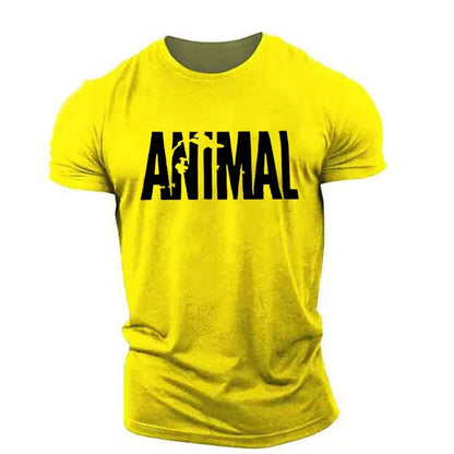 Apex Ritual – Animal Letter メンズオーバーサイズジムTシャツ – ミニマリストOネックストリートウェアスポーツウェア