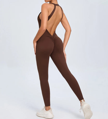 Women's Workout Coffee Jumpsuit