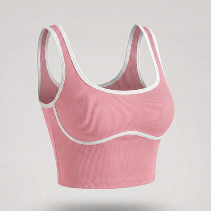 Apex Ritual – Color Blocking Sports Vest Women – No-Wire Push Up Fitness Bra