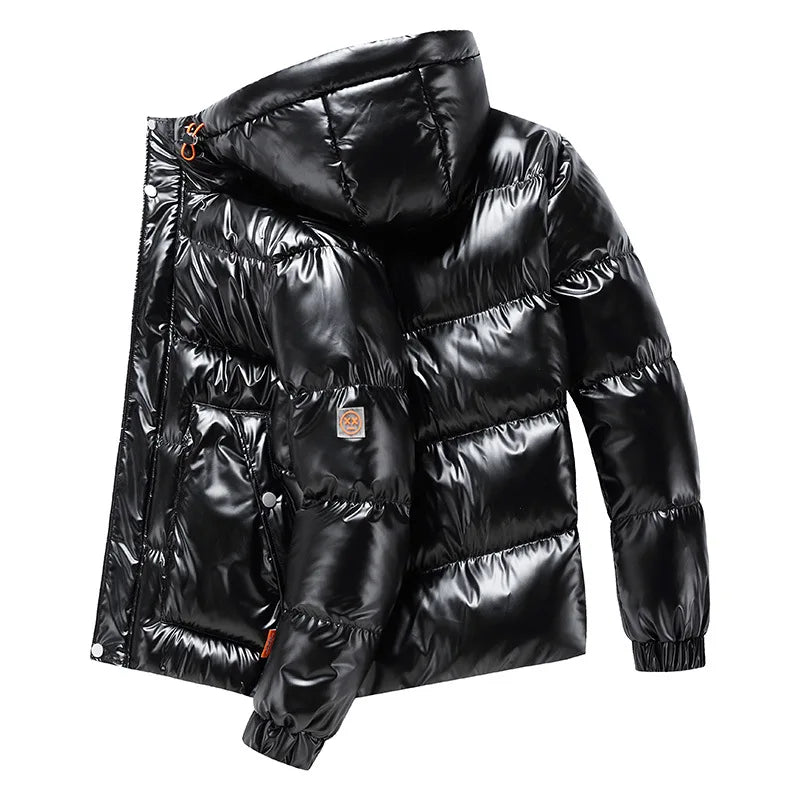 Plus size 8XL 7XL 6XL shiny coats Men Hood Warm Hip HOP winter Overcoat men's cotton-padded Parkas casual men's thickened Parka
