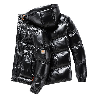 Plus size 8XL 7XL 6XL shiny coats Men Hood Warm Hip HOP winter Overcoat men's cotton-padded Parkas casual men's thickened Parka