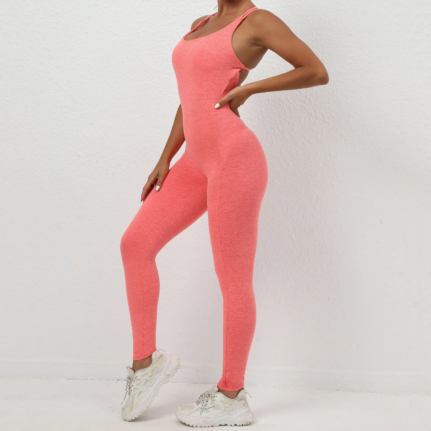 Women's Workout Slim Fit Ruched Black Jumpsuit