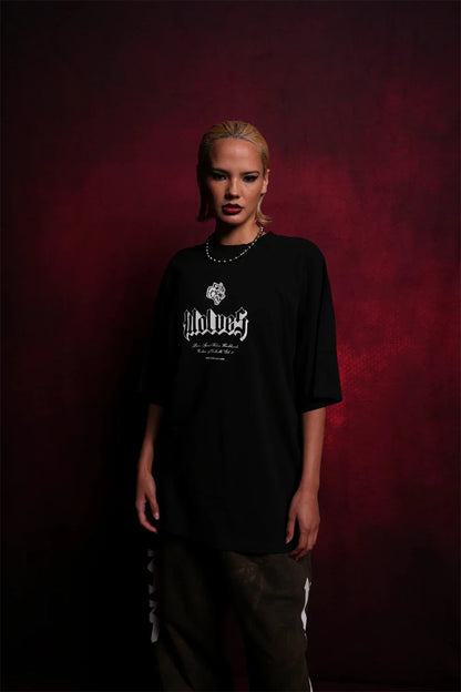 Apex Ritual – EINHERJAR サイドバイサイド オーバーサイズ Tシャツ – Y2K ゴシック ヒップホップ カップル Tシャツ