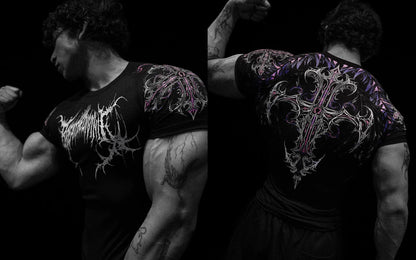 Breathedivinity Quick-dry Short-Sleeved Fitness Training Elastic Tight-Fitting Clothing Cycling Compression Fitness T-shirt