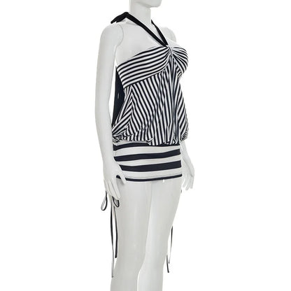 Women's Strapless Striped Bodycon Mini Dress
